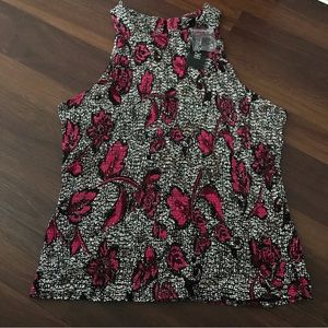 INC International Concepts Smocked Halter Top In Kezia Floral NWT